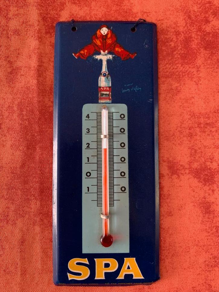 Plaque non émaillée Thermomètre SPA  Jean D'Ylen, Collections, Marques & Objets publicitaires, Utilisé, Panneau publicitaire, Enlèvement ou Envoi