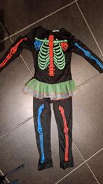 carnaval / halloween skelet kostuum meisje mt 152, Kinderen en Baby's, Carnavalskleding en Verkleedspullen, Ophalen of Verzenden