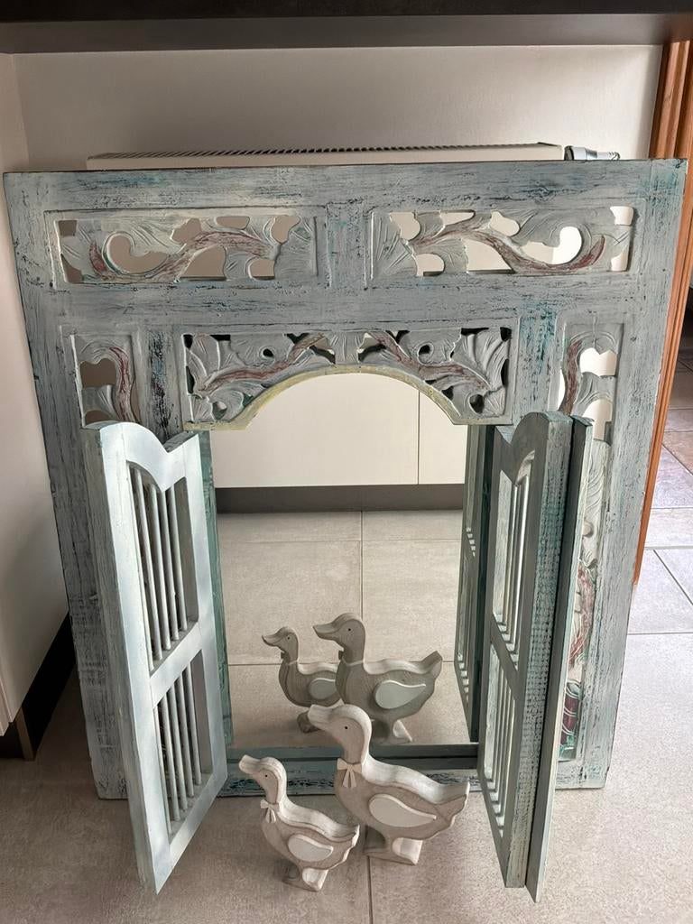 Miroir déco fenêtre en bois, Enlèvement, Comme neuf