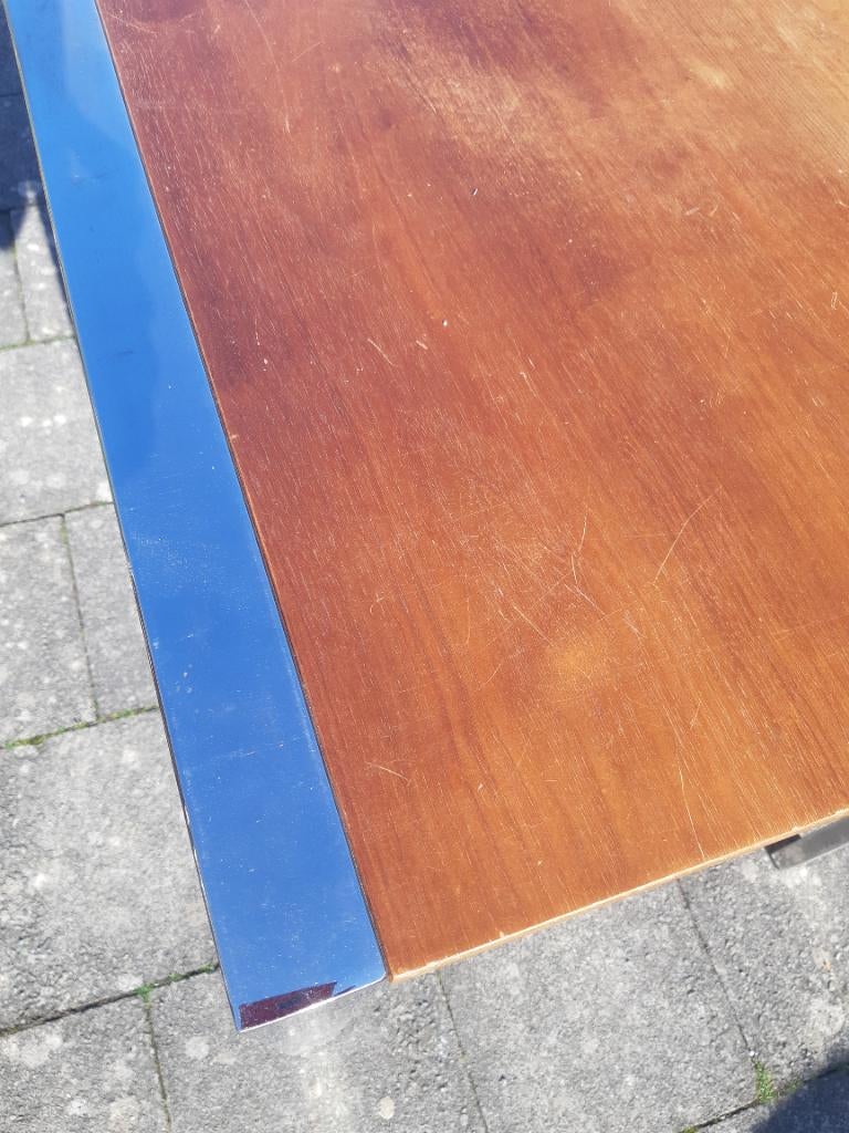 Table bois métal design avec rallonges, Métal, 75 cm ou plus, Enlèvement ou Envoi, Design