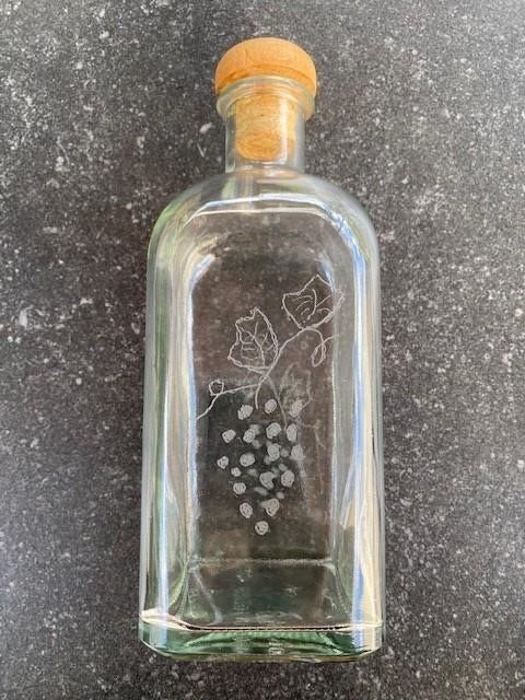 Carafe à vin en verre avec bouchon en liège, Collections, Vins, Comme neuf, Enlèvement ou Envoi