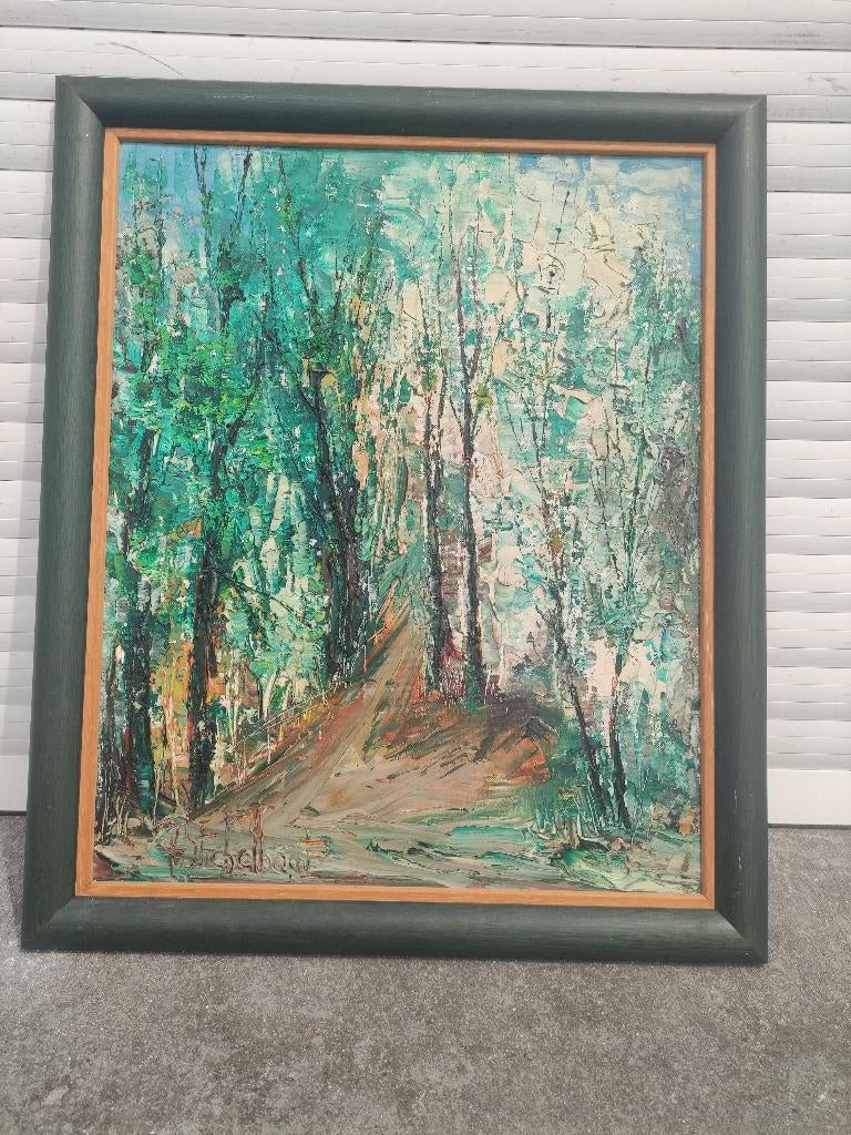 Huile sur toile sous bois signe h stichelbout, Enlèvement ou Envoi