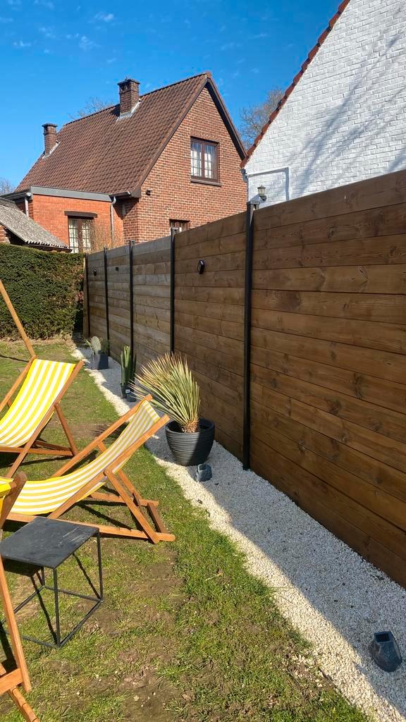 Bois palissade jardin lame finition, Jardin & Terrasse, Palissades, Comme neuf, Bois, Enlèvement