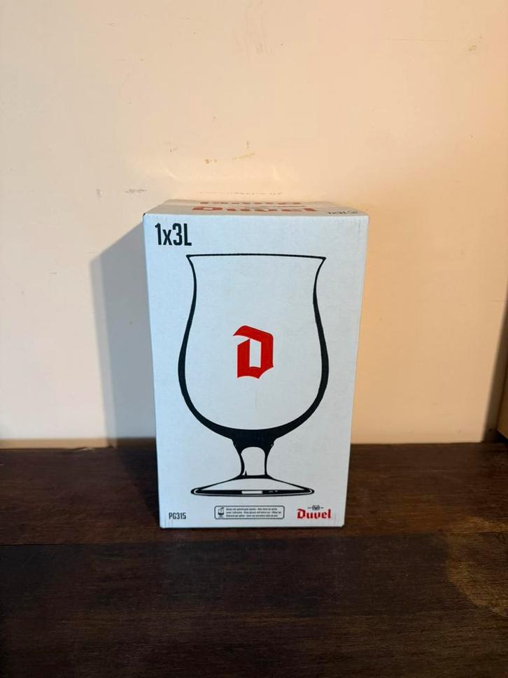 Duvel 3L glas — nieuw in doos (exclusieve editie), Verzamelen, Glas en Drinkglazen, Nieuw, Bierglas, Ophalen