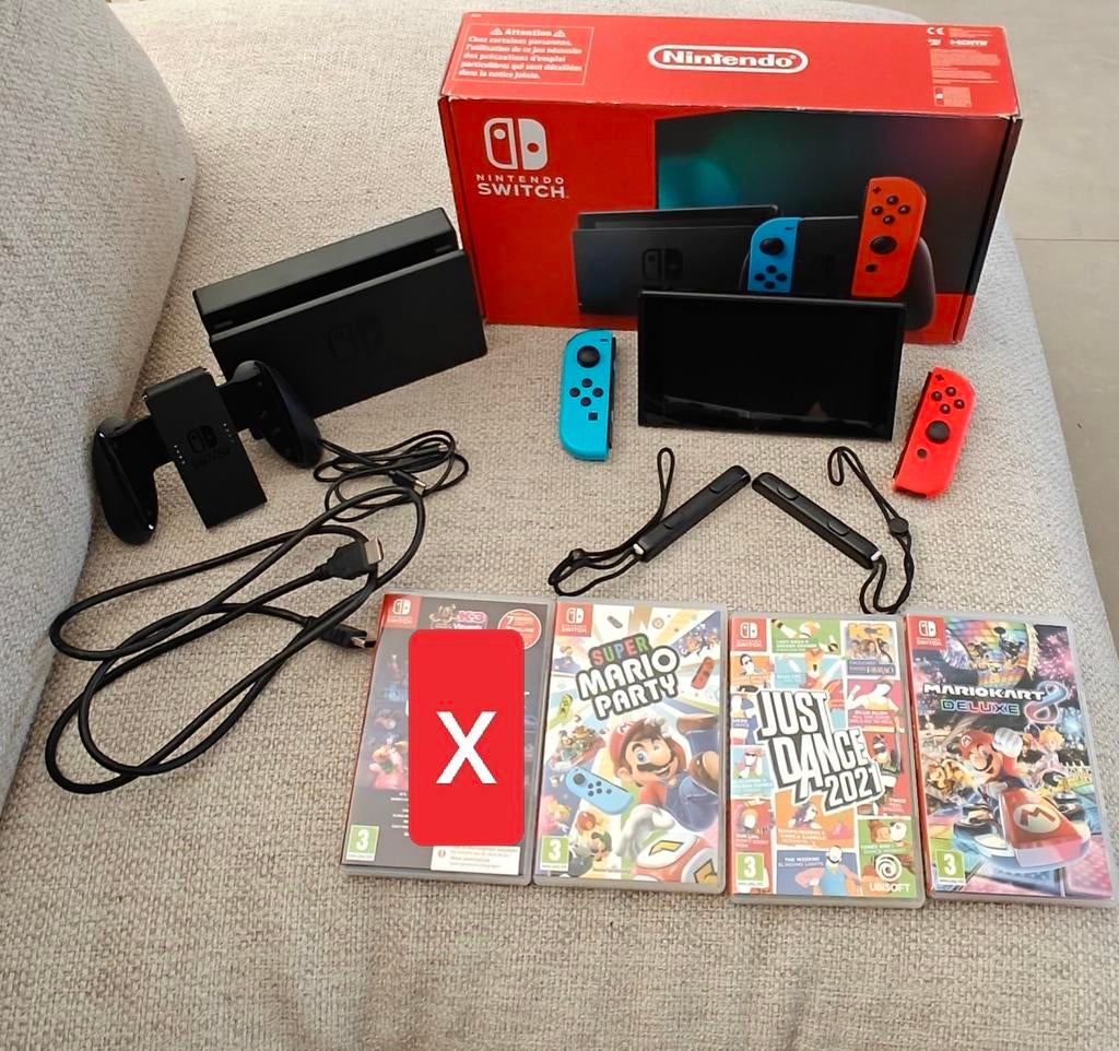 Nintento Switch V2 + 3 spelletjes, Games en Spelcomputers, Spelcomputers | Nintendo Switch, Ophalen