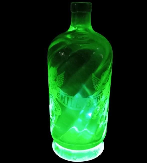 Leuven Emile Béro pharmacie URANIUMGLAS, Antiek en Kunst, Ophalen of Verzenden