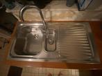 Evier cuisine en inox + robinet en inox, Maison & Meubles, Enlèvement, Utilisé