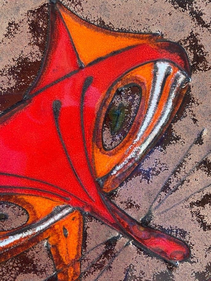 Vintage keramieken art-deco wandpaneel van André Bayer, Verzamelen, Retro, Huis en Inrichting, Ophalen