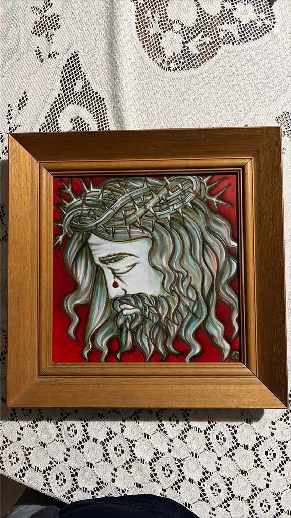 R. Cohet - tableau religieux - le Christ couronné d’épines, Antiquités & Art, Enlèvement