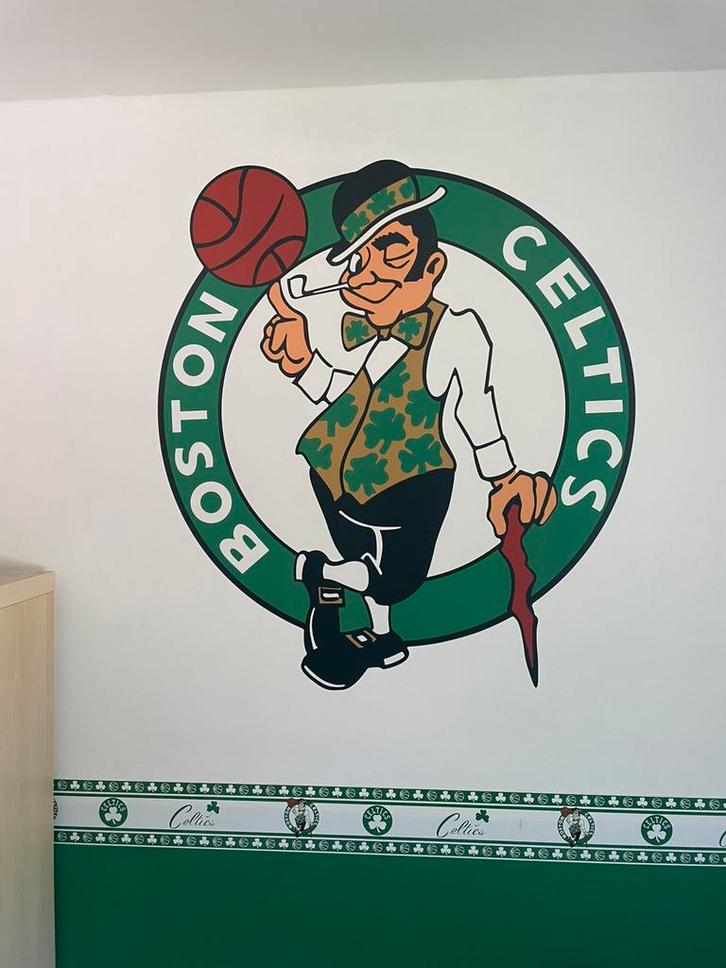 Nba boston celtics wallstickers, Sport en Fitness, Basketbal, Gebruikt, Overige typen, Ophalen of Verzenden