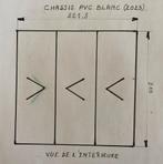 Chassis PVC blanc triple ouvrants L221,5 H210 (Roto), Châssis de fenêtre, Comme neuf, Enlèvement, Vitre comprise