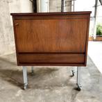 Vintage barkast op wieltjes / retro minibar of bijzetkast, Ophalen of Verzenden