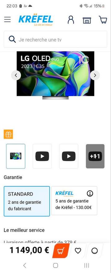 Tv LG OLED 55C35LA  SCELLÉE GARANTIE 