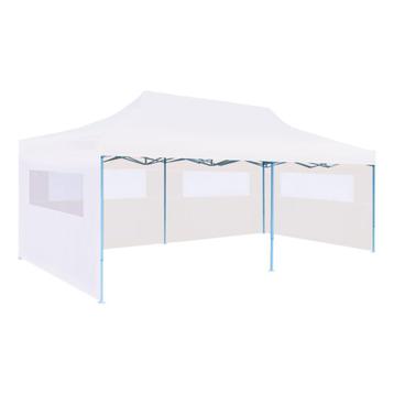 Partytent pop-up met zijwanden 3x6 m staal wit gratis bezrgd