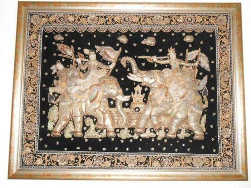 Wandtapijt Thais handgemaakt origineel goudkleurig, bieden, Huis en Inrichting, Woonaccessoires | Wanddecoraties, Nieuw, Ophalen