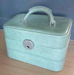 Vintage beauty-case met spiegeltje en slot + sleuteltje., Handtassen en Accessoires, Beautycases, Ophalen, Zo goed als nieuw