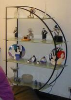 Design wandrek (art deco stijl met kristalglazen legplanken), Ophalen, Gebruikt