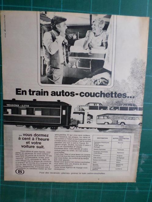 Transport ferroviaire - publicité papier - SNCB - 1975, Verzamelen, Spoorwegen en Tram, Gebruikt, Trein, Overige typen, Ophalen of Verzenden