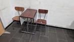 antieke vintage opvouwbare Formica tafel met twee stoelen, Ophalen of Verzenden