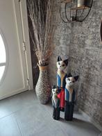 3 decoratieve houten katten, Ophalen, Zo goed als nieuw