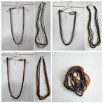 3 lange kettingen + armbanden gemaakt van hoogwaardige glask, Handtassen en Accessoires, Kettingen, Blauw, Ophalen of Verzenden