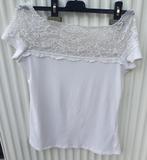 Witte blouse met kant van H&M maat S, H&M, Wit, Ophalen of Verzenden, Maat 36 (S)
