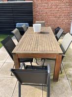 Teak tafel 8 personen, Tuin en Terras, Ophalen, Gebruikt, Teakhout, 8 zitplaatsen