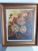 TONY FITTELAER Schilderij met grote asters Prijs: € 30, Huis en Inrichting, Ophalen, Gebruikt, 50 tot 75 cm, Schilderij