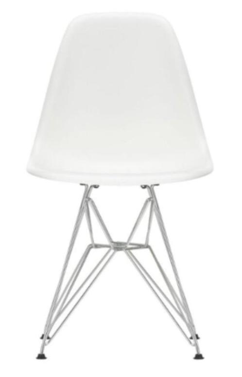 Original Vitra Eames DSR stoel met verchroomd onderstel, Huis en Inrichting, Stoelen, Zo goed als nieuw, Wit, Ophalen of Verzenden