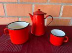 Setje emaille koffiepot met maatbekers, Antiek en Kunst, Ophalen of Verzenden