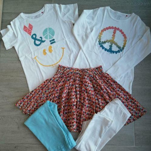 Jupe / 2 T-shirts / 2 Leggings - Esprit / Garcia - 128-134, Enfants & Bébés, Vêtements enfant | Taille 128, Comme neuf, Fille