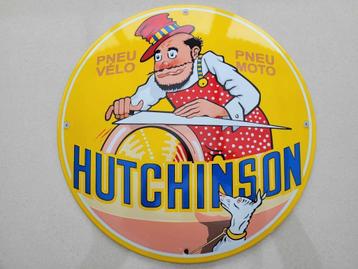 plaque émaillée Hutchinson 36 cm bombée
