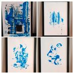4 unieke schilderijen van 21×29,7 cm of 55€ per lijst, Ophalen