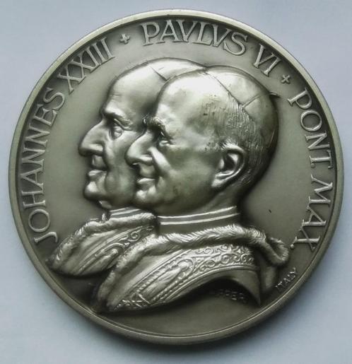 medaille johannes 23 + paulus 6 pont max 1964 NY vatican exh, Postzegels en Munten, Penningen en Medailles, Overige materialen