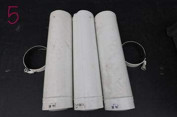 drie stuks dubbelwandige rookgasafvoeren beschikbaar voor biedingen