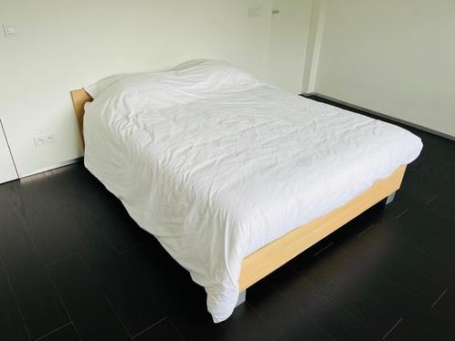 Tweepersoonsbed - fineer eik - 160x200 cm, Huis en Inrichting, Slaapkamer | Bedden, Zo goed als nieuw, Ophalen