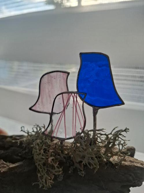 Vogels glas in lood, Antiek en Kunst, Kunst | Beelden en Houtsnijwerken, Ophalen of Verzenden