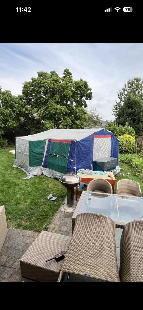 Vouwtent / tent aanhangwagen, Caravanes & Camping, Caravanes pliantes, Autres marques, jusqu'à 4, Multicolore, Enlèvement