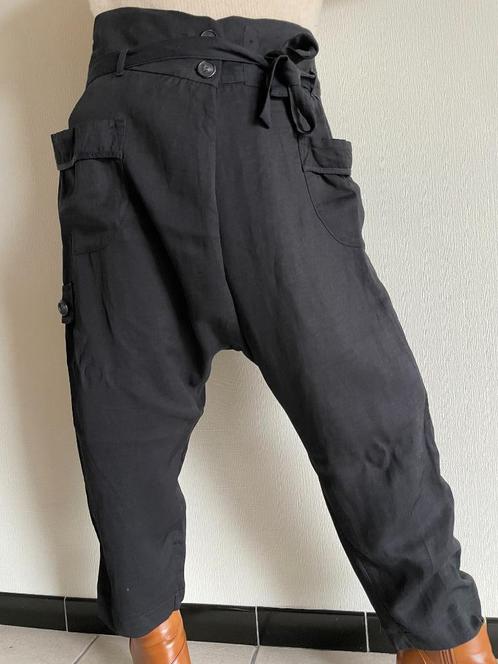 zwarte broek IKKS - Size 44 - wijd, laag model, Vêtements | Femmes, Culottes & Pantalons, Comme neuf, Taille 42/44 (L), Noir, Longs