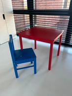 Houten kindertafel met 2 stoeltjes, Enlèvement, Utilisé, Table(s) et Chaise(s)