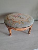 Antiek vintage needle point eiken voet bankje, Antiek en Kunst, Ophalen