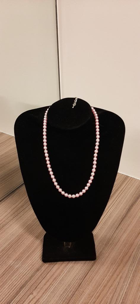 halsketting handgemaakt, Handtassen en Accessoires, Kettingen, Nieuw, Overige materialen, Roze, Ophalen of Verzenden