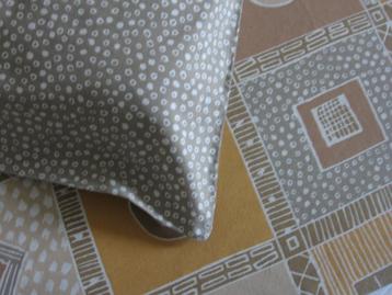 Beige/oker 1-persoons dekbedovertrek + sloop., Enlèvement ou Envoi, Comme neuf, Beige, Housse de couette