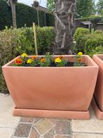 bloembak bloempot terracotta-look Plantenbak kunststof, Tuin en Terras, Bloempotten, Nieuw, 40 tot 70 cm, Kunststof, Tuin