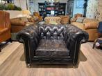 Chesterfield clubfauteuil Vintage Zwart Lifestyle zetel, Antiek en Kunst, Ophalen of Verzenden