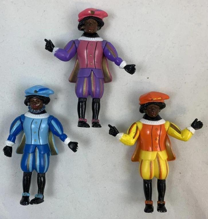 Zwarte Piet Sinterklaas 3 figuren set plastic Jamin vintage, Diversen, Sinterklaas, Zo goed als nieuw, Verzenden