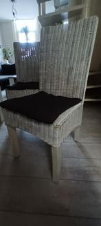 6 eetkamerstoelen, Huis en Inrichting, Ophalen, Riet of Rotan, Gebruikt, Wit