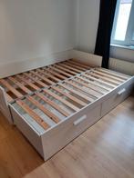 IKEA BRIMNES - Bedbank met 2 lades - Wit, Huis en Inrichting, Ophalen, Eenpersoons, Wit, 80 cm