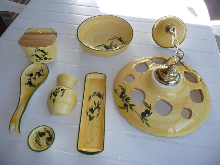 Hanglamp Provence met keuken accessoires (7 stuks), Huis en Inrichting, Lampen | Hanglampen, Zo goed als nieuw, Ophalen of Verzenden