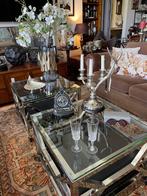 2x Eichholtz sidetable Prado / salontafel / luxe bijzettafel, Metaal of Aluminium, Vierkant, 55 tot 75 cm, Zo goed als nieuw
